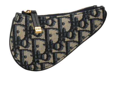 Christian Dior Saddle Coin Purse, &pound;250, Accessories, Navy, Canvas, Front view